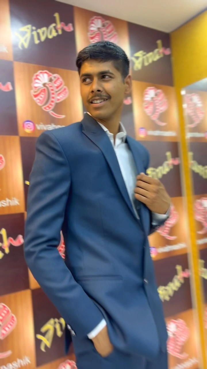 Vivah Nashik bespoke royal blue formal two-piece tailored suit